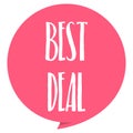 Best Deal tag. Red color, isolated on white. Royalty Free Stock Photo