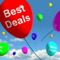 Best Deals Balloons Representing Bargains Royalty Free Stock Photo