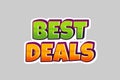 Best deals promotion icon. Best deals text style effect. Royalty Free Stock Photo