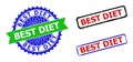 BEST DIET Rosette and Rectangle Bicolor Stamp Seals with Distress Styles