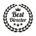 Best director laurel wreath on white background. Royalty Free Stock Photo