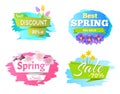 Best Discount Spring Big Sale 50 70 Posters Set Royalty Free Stock Photo