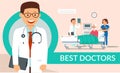 Best Doctors Help Flat Vector Poster Template