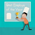 Best Employe of the Year trophy. Royalty Free Stock Photo