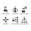 Best Employee, Job Interview, Business Setting, Cooperation, Tasks completed, Business hierarchy, icon Royalty Free Stock Photo