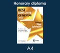 Diploma Best Employee of the Month Golden template with gold metal texture cool design frame Royalty Free Stock Photo