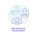 Best employee recruitment blue gradient concept icon