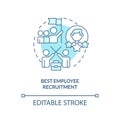 Best employee recruitment turquoise concept icon