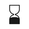 Best Before End of Date icon. BBE symbol for cosmetics products. Expiration date. Black hourglass icon. Editable stroke Royalty Free Stock Photo