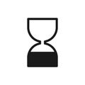 Best Before End of Date icon. BBE symbol for cosmetics products. Expiration date. Black hourglass icon. Editable stroke