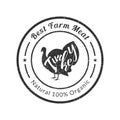 Best Farm Meat Premium Quality Retro Poultry Logo Template, Badge with Turkey for Butchery, Meat Shop, Packaging or Royalty Free Stock Photo