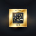 Best film movie award golden label design