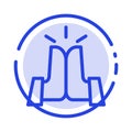 Best, Five, Friends, High Blue Dotted Line Line Icon