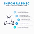 Best, Five, Friends, High Line icon with 5 steps presentation infographics Background