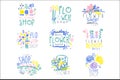 Best flower shop set of logo templates hand drawn vector Illustrations Royalty Free Stock Photo