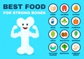 Best food for strong bones. Strong healthy Royalty Free Stock Photo