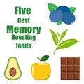 Five best memory boosting foods 2 Royalty Free Stock Photo