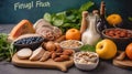 The best foods for healthy lungs and breathing. Assortment of natural products to boost lungs health with the inscription Healthy