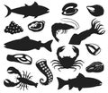 The best free Seafood Stock Vector silhouette