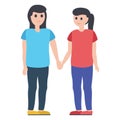 Best friend, besties Vector Illustration icon which can be easily modified