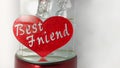 best friend glass home decor in a white isolated background