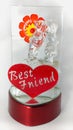 best friend glass home decor in a white isolated background