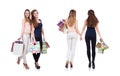 Best friends afte shopping on white Royalty Free Stock Photo