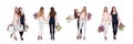 Best friends afte shopping on white Royalty Free Stock Photo