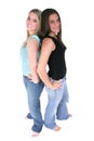 Best Friends Barefoot Over White Royalty Free Stock Photo