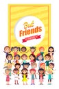 Best Friends Forever Poster with Group of Kids Royalty Free Stock Photo