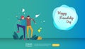 best friends forever concept for celebrating happy friendship day event. vector illustration of social relationship with people