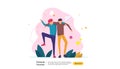 best friends forever concept for celebrating happy friendship day event. vector illustration of social relationship with people