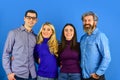 Best friends forever. Family day. Group of people in casual wear. Diverse young people together. Group of four people Royalty Free Stock Photo