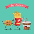 Best Friends Hamburger, Fries and Soda Dancing