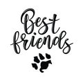 Best friends lettering Royalty Free Stock Photo