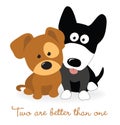 Best friends - two puppies Royalty Free Stock Photo