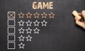 Best game five golden stars.Chalkboard Royalty Free Stock Photo