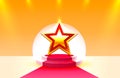 Best golden cup star winner, Stage Podium Scene with for Award Ceremony on Night Background.