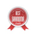 The best grandma - badge with ribbon. vector illustration Royalty Free Stock Photo