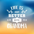 Best grandma handwritten in white