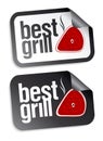 Best grill food stickers. Royalty Free Stock Photo