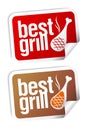 Best grill food stickers. Royalty Free Stock Photo