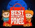 Best Halloween price design background with kids