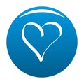 Best heart icon vector blue