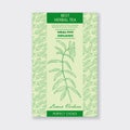 Best herbal tea.Vector Lemon Verbena packaging design