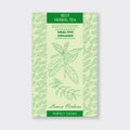 Best herbal tea.Vector Lemon Verbena packaging design