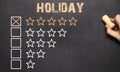 Best holiday five golden stars.Chalkboard Royalty Free Stock Photo