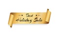 Best Holiday Sale Gold Label Ribbon Isolated White