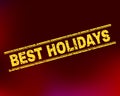 BEST HOLIDAYS Grunge Stamp Seal on Gradient Background