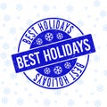 Best Holidays Scratched Round Stamp Seal for Christmas